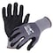 Azusa Safety Coated Work Gloves, Nitrile/Polyurethane, Utra-Fine Micro-Foam, Palm Coating, Grey/Black, M-8 1 PR DX1020 - alternate 1